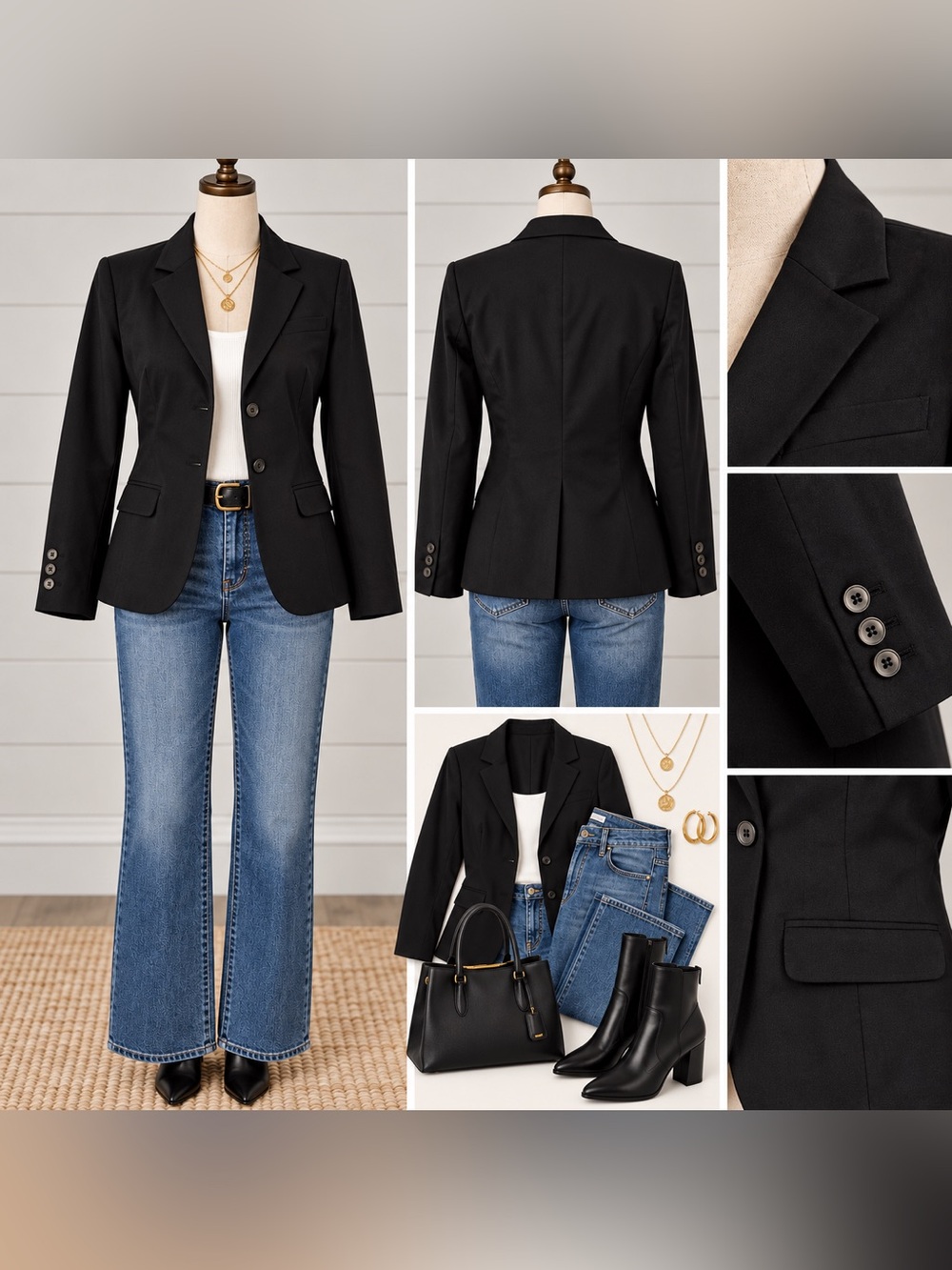 Nine & Co. Black Tailored Women's Blazer Size 6